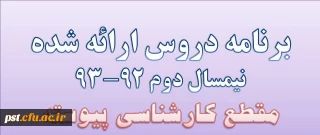 برنامه کارشناسی پیوسته نیمسال دوم 92-93