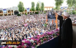 حضور دانشجویان دانشگاه فرهنگیان شهید مطهری شیراز در مراسم استقبال از رئیس جمهور محترم