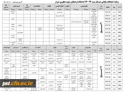 برنامه امتحانی 932