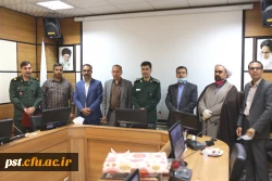 حضور ریاست محترم دانشگاه جناب آقای دکتر علیدادی  در مراسم تکریم و معارفه مسئولان قدیم و جدید بسیج دانشجویی شهرستان زرقان با جمعی از  مسئولان دانشگاه ها و فرمانده بسیج سپاه زرقان