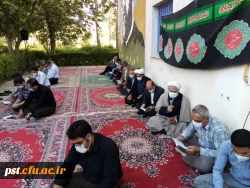 برگزاری مراسم زیارت عاشورا و گرامیداشت هفته دفاع مقدس همکاران اداری با حضور حجت الاسلام والمسلمین حاج آقا جعفری مسئول محترم نهاد نمایندگی مقام معظم رهبری در دانشگاه فرهنگیان فارس مورخ 1399/0702