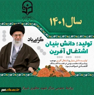 شعار سال ۱۴۰۱
«سال تولید، دانش بنیان و اشتغال آفرین»