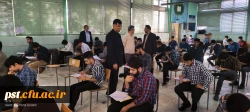 بازدید مسئولین پردیس شهید رجایی از محل برگزاری امتحانات پایان ترم دانشجومعلمان مرکز شهید مطهری شیراز درچهارمین روز برگزاری امتحانات 2