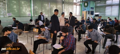 بازدید مسئولین پردیس شهید رجایی از محل برگزاری امتحانات پایان ترم دانشجومعلمان مرکز شهید مطهری شیراز _چهارمین روز از امتحانات