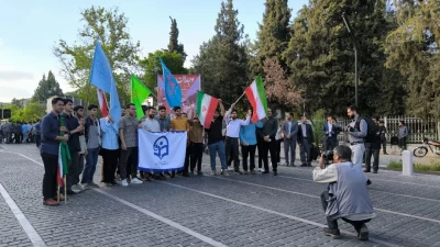 حضور دانشجویان دانشگاه فرهنگیان فارس در تجمع دانشجویان استان فارس در حمایت ازخیزش جامعه دانشگاهی آمریکا و اروپا در حمایت از مردم غزه